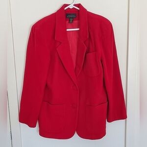 Express Vintage Red Wool Oversized Blazer
